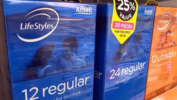 Boxes of Ansell condoms are displayed for sale at a local pharmacy in Sydney, Australia, May 16, 2016 - Sputnik International