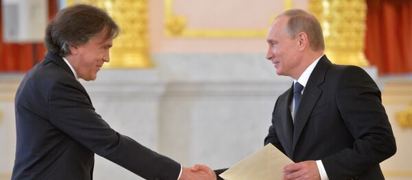 Russian President Vladimir Putin (right) and Ambassador Extraordinary and Plenipotentiary of the Austrian Republic Emil Brix (File) Russian President Vladimir Putin (right) and Ambassador Extraordinary and Plenipotentiary of the Austrian Republic Emil Brix (File) - Sputnik International