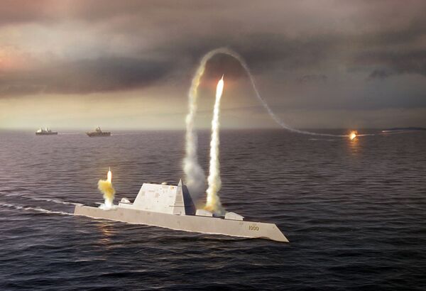 Artistic Rendering of the USS Zumwalt class destroyer DDG 1000 Artistic Rendering of the USS Zumwalt class destroyer DDG 1000 - Sputnik International