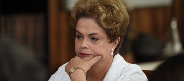 Brazilian suspended President Dilma Rousseff gives a press conference with international media at the presidential residence Alvorada Palace in Brasilia on May 13, 2016 - Sputnik International
