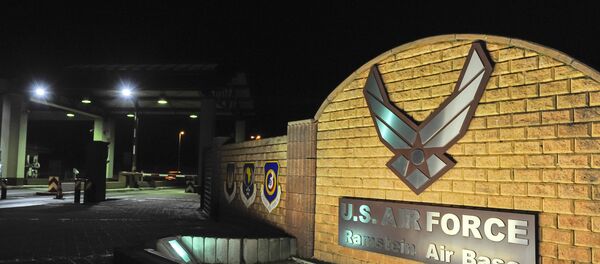 Logo at the entrance of the US Air base in Ramstein (File) - Sputnik International