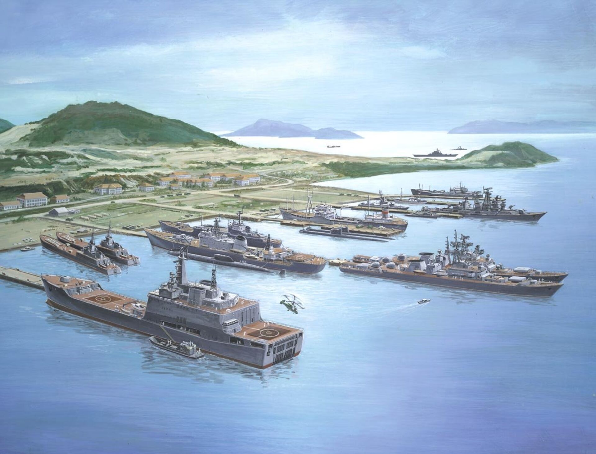 Cam Ranh Bay with Soviet Fleet, artist's rendering from 1985 - Sputnik International, 1920, 21.05.2023