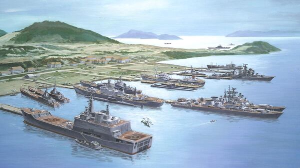 Cam Ranh Bay with Soviet Fleet, artist's rendering from 1985 - Sputnik International
