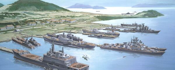 Cam Ranh Bay with Soviet Fleet, artist's rendering from 1985 - Sputnik International