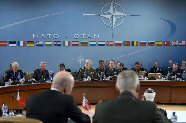 NATO's Chairman of the Military Committee, Czech Gen. Petr Pavel, rear center left, opens a meeting of NATO's Military Committee at NATO headquarters in Brussels (File) NATO's Chairman of the Military Committee, Czech Gen. Petr Pavel, rear center left, opens a meeting of NATO's Military Committee at NATO headquarters in Brussels (File) - Sputnik International