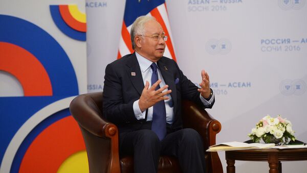 19 May 2016. Prime Minister of Malaysia Najib Tun Razak during a bilateral meeting with Russian President Vladimir Putin at Radisson Blu Resort & Congress Centre in Sochi - Sputnik International