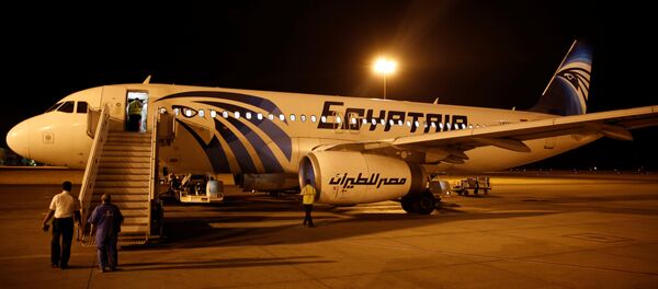 Airport security check an EgyptAir plane after it arrived from Cairo to Luxor International Airport, Egypt - Sputnik International