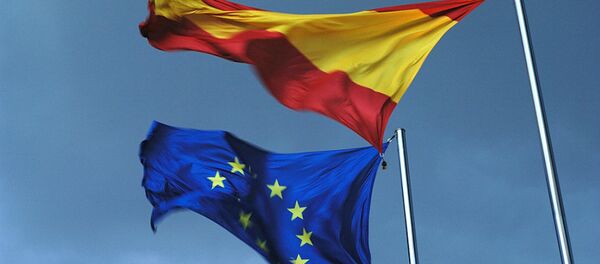Spanish and EU flags Spanish and EU flags - Sputnik International