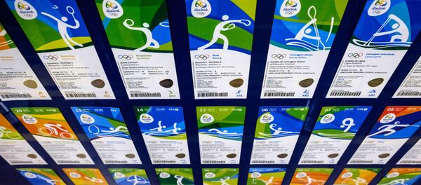 View of tickets for the Rio 2016 Olympic and Paralympic games as their design is revealed in Rio de Janeiro, Brazil, on May 20, 2016 View of tickets for the Rio 2016 Olympic and Paralympic games as their design is revealed in Rio de Janeiro, Brazil, on May 20, 2016 - Sputnik International