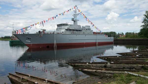The Alexander Obukhov minesweeper lead ship floated out - Sputnik International