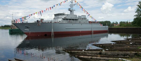 The Alexander Obukhov minesweeper lead ship floated out - Sputnik International