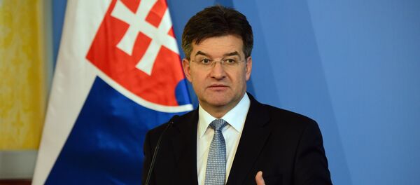 Slovakian Foreign Minister Miroslav Lajcak attends a joint press conference with Hungary's Minister of External Economy and Foreign Affairs Peter Szijjartoin (unseen), in Budapest, Hungary, on February 25, 2016 Slovakian Foreign Minister Miroslav Lajcak attends a joint press conference with Hungary's Minister of External Economy and Foreign Affairs Peter Szijjartoin (unseen), in Budapest, Hungary, on February 25, 2016 - Sputnik International