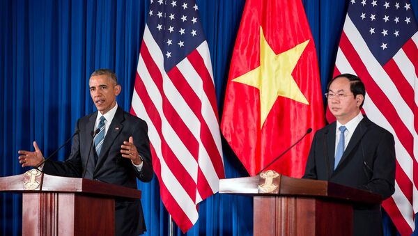 Barack Obama in a press conference with Vietnam's President Tran Dai Quang - Sputnik International
