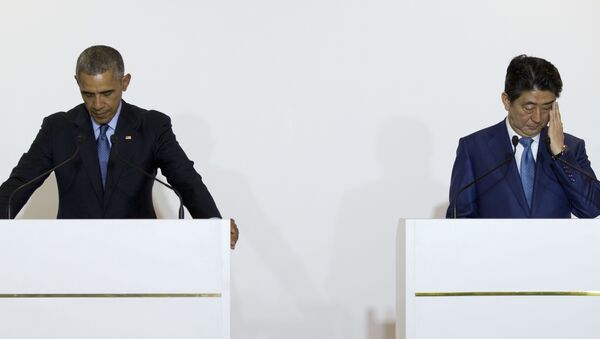 President Barack Obama and Prime Minister Shinzo Abe at a press conference in Japan on May 25, 2016 - Sputnik International