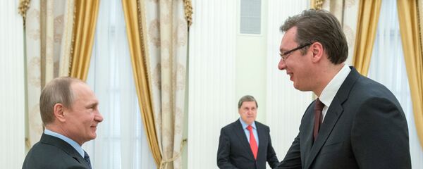 Russian President Vladimir Putin meets with Serbian Prime Minister Aleksandar Vucic - Sputnik International
