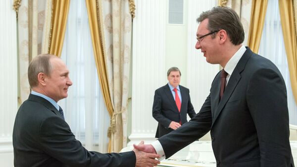 Russian President Vladimir Putin meets with Serbian Prime Minister Aleksandar Vucic - Sputnik International