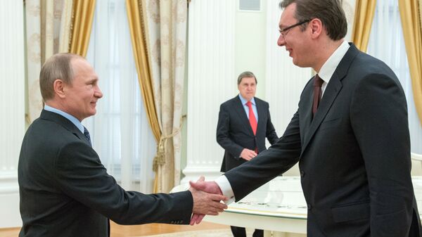 Russian President Vladimir Putin meets with Serbian Prime Minister Aleksandar Vucic - Sputnik International
