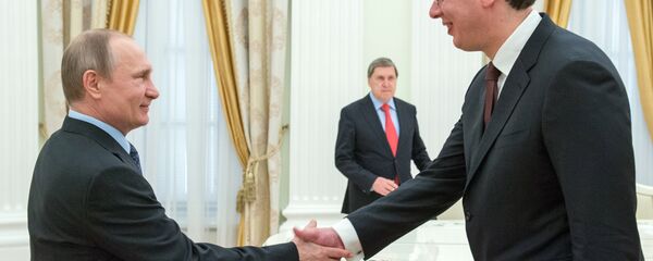 Russian President Vladimir Putin meets with Serbian Prime Minister Aleksandar Vucic - Sputnik International