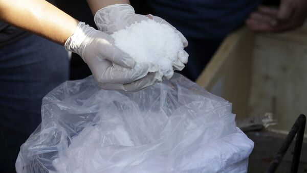 A shipment of illegal drug methamphetamine seized during a drug bust. File photo. - Sputnik International