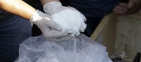 A shipment of illegal drug methamphetamine seized during a drug bust. File photo. A shipment of illegal drug methamphetamine seized during a drug bust. File photo. - Sputnik International