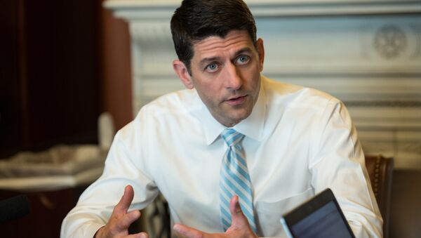US House Speaker Paul Ryan holds a briefing to preview the House Republican policy agenda set to be released in the coming weeks on Capitol Hill in Washington, DC, on May 25, 2016 - Sputnik International