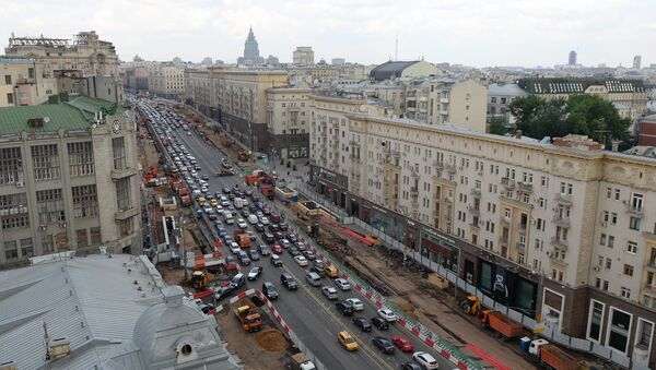 Tverskaya Street in Moscow undergoes reconstruction - Sputnik International