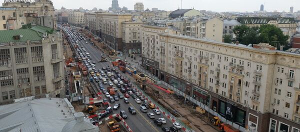 Tverskaya Street in Moscow undergoes reconstruction Tverskaya Street in Moscow undergoes reconstruction - Sputnik International