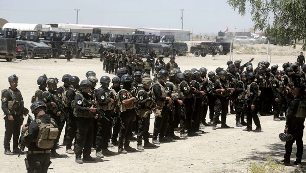 Iraq's elite counter-terrorism forces gather ahead of an operation to re-take the Daesh-held City of Fallujah, outside Fallujah, Iraq, Sunday, May 29, 2016. - Sputnik International