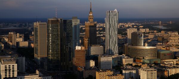 A view of the Palace of Culture and Science is pictured from the newly-opened Warsaw Spire skyscraper in Warsaw, Poland - Sputnik International