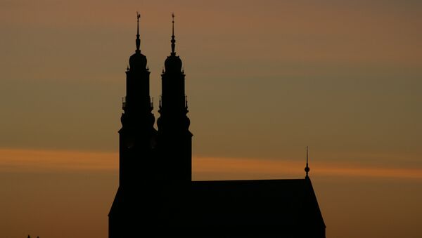 The silhouette of Högalidskyrkan, near Hornstull, Stockholm, Sweden - Sputnik International