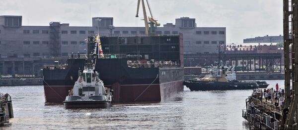 Launching of Academician Lomonosov Floating Nuclear Power Plant Unit at Baltiysky Zavod Shipyard - Sputnik International