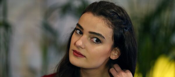 Former Miss Turkey Merve Buyuksarac speaks to The Associated Press in Istanbul, Turkey Former Miss Turkey Merve Buyuksarac speaks to The Associated Press in Istanbul, Turkey - Sputnik International