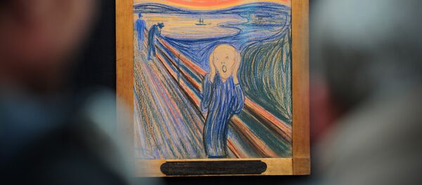 People view the Norwegian artist Edvard Munch's 1895 pastel on board work entitled 'The Scream' at Sotheby's auction house in central London on April 12, 2012 People view the Norwegian artist Edvard Munch's 1895 pastel on board work entitled 'The Scream' at Sotheby's auction house in central London on April 12, 2012 - Sputnik International