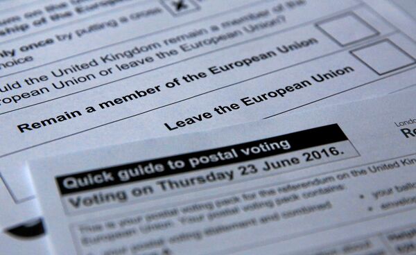 Illustration picture of postal ballot papers June 1, 2016 in London in June 23 referendum on UK's EU membership. Illustration picture of postal ballot papers June 1, 2016 in London in June 23 referendum on UK's EU membership. - Sputnik International