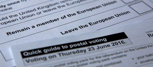 Illustration picture of postal ballot papers June 1, 2016 in London ahead of the June 23 Brexit referendum when voters will decide whether Britain will remain in the European Union - Sputnik International