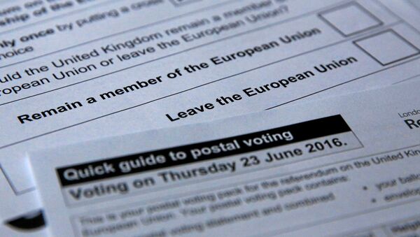 Illustration picture of postal ballot papers June 1, 2016 in London ahead of the June 23 Brexit referendum when voters will decide whether Britain will remain in the European Union - Sputnik International
