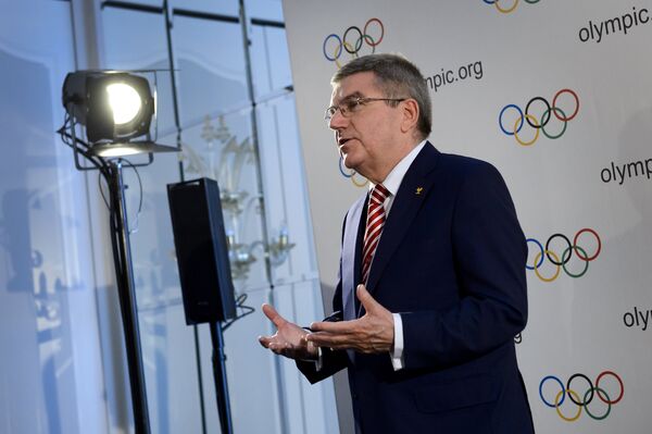 International Olympic Committee president Thomas Bach gestures during a press conference following an IOC executive meeting. File photo International Olympic Committee president Thomas Bach gestures during a press conference following an IOC executive meeting. File photo - Sputnik International