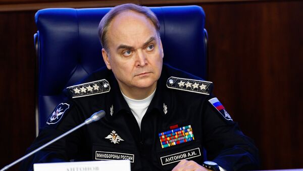 Russia's Deputy Defense Minister Anatoly Antonov during a briefing on the situation in Syria at the ministry's Press Cente - Sputnik International