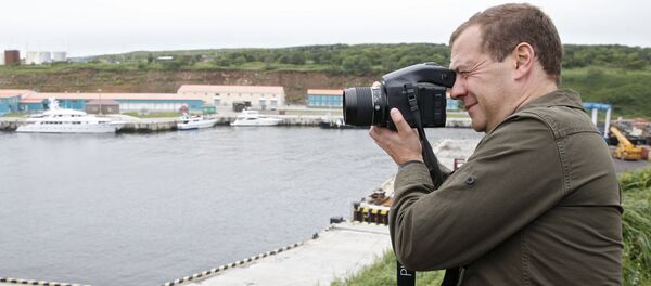 Russian Prime Minister Dmitry Medvedev on a tour of the Kurilsky port station in the township of Kitovy on Iturup, one of the Kuril Islands. (File) Russian Prime Minister Dmitry Medvedev on a tour of the Kurilsky port station in the township of Kitovy on Iturup, one of the Kuril Islands. (File) - Sputnik International