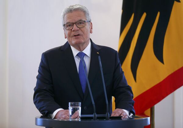 German President Joachim Gauck gives a press statement at the presidential residence Bellevue Palace in Berlin, Germany, June 6, 2016 German President Joachim Gauck gives a press statement at the presidential residence Bellevue Palace in Berlin, Germany, June 6, 2016 - Sputnik International