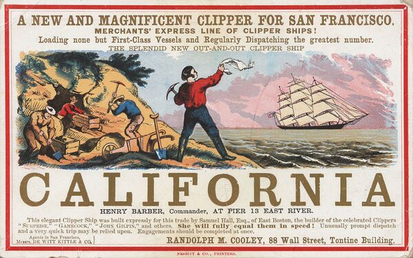 The fastest clipper ships cut the travel time from New York to San Francisco from seven months to four months in the 1849 Gold Rush The fastest clipper ships cut the travel time from New York to San Francisco from seven months to four months in the 1849 Gold Rush - Sputnik International