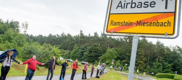 Activists attend a rally Stop-Ramstein on the road leading to US Air Force Base in Ramstein-Miesenbach on June 11, 2016 Activists attend a rally Stop-Ramstein on the road leading to US Air Force Base in Ramstein-Miesenbach on June 11, 2016 - Sputnik International