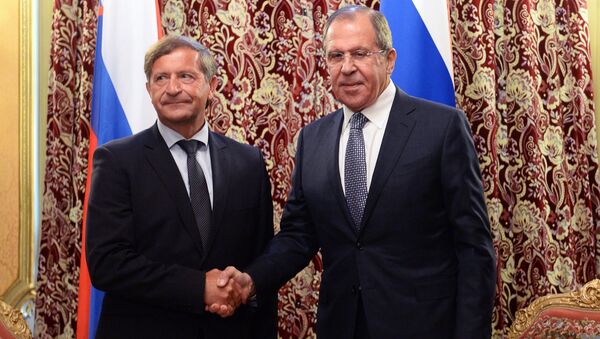 From right: Russian Foreign Minister Sergey Lavrov meets with Slovenia's Foreign Minister Karl Erjavec in Moscow - Sputnik International