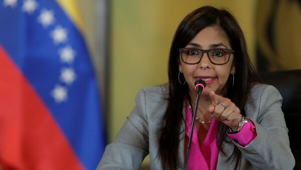 Venezuela's Foreign Minister Delcy Rodriguez gestures as she talks to the media during a news conference in Caracas, Venezuela June 1, 2016. - Sputnik International