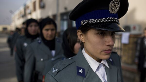 Afghan policewomen arrive to a graduation ceremony after eight weeks of training at a police academy in Kabul, Afghanistan. (File) - Sputnik International