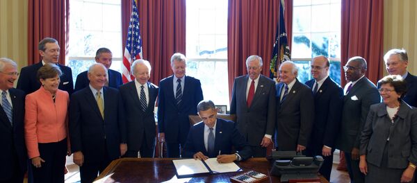 US President Barack Obama signs H.R. 6156, the Russia and Moldova Jackson-Vanik Repeal and Sergei Magnitsky Rule of Law Accountability Act. (File) US President Barack Obama signs H.R. 6156, the Russia and Moldova Jackson-Vanik Repeal and Sergei Magnitsky Rule of Law Accountability Act. (File) - Sputnik International