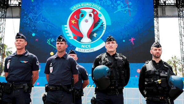 French police and gendarmes are seen during a visit at a fanzone ahead of the UEFA 2016 European Championship in Nice, France, June 8, 2016. - Sputnik International