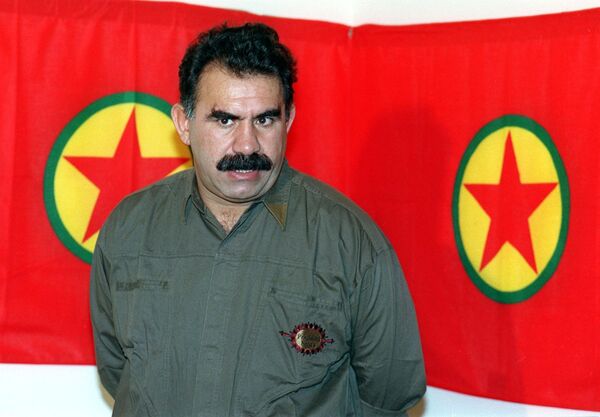 A file photo taken 28 September 1993 shows Kurdish rebel chief Abdullah Ocalan giving a press conference in Masnaa on the Lebanon-Syria border A file photo taken 28 September 1993 shows Kurdish rebel chief Abdullah Ocalan giving a press conference in Masnaa on the Lebanon-Syria border - Sputnik International