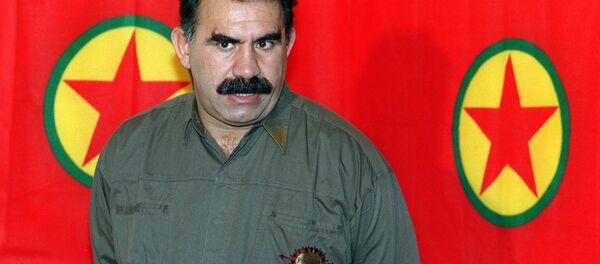 A file photo taken 28 September 1993 shows Kurdish rebel chief Abdullah Ocalan giving a press conference in Masnaa on the Lebanon-Syria border A file photo taken 28 September 1993 shows Kurdish rebel chief Abdullah Ocalan giving a press conference in Masnaa on the Lebanon-Syria border - Sputnik International