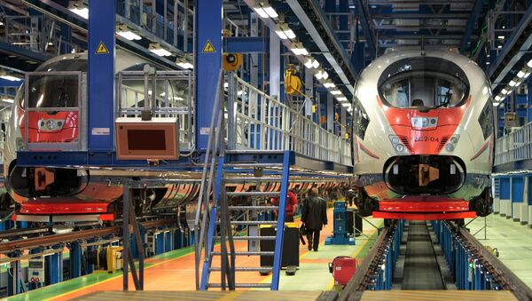 Motor train unit repair and servicing shed for Sapsan bullet trains - Sputnik International